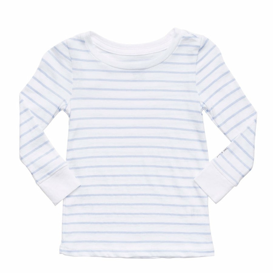 Clothing & Accessories HART + LAND Tops | Baby/Toddler/Big Kid Organic Long Sleeve Crew Tee - Stripe