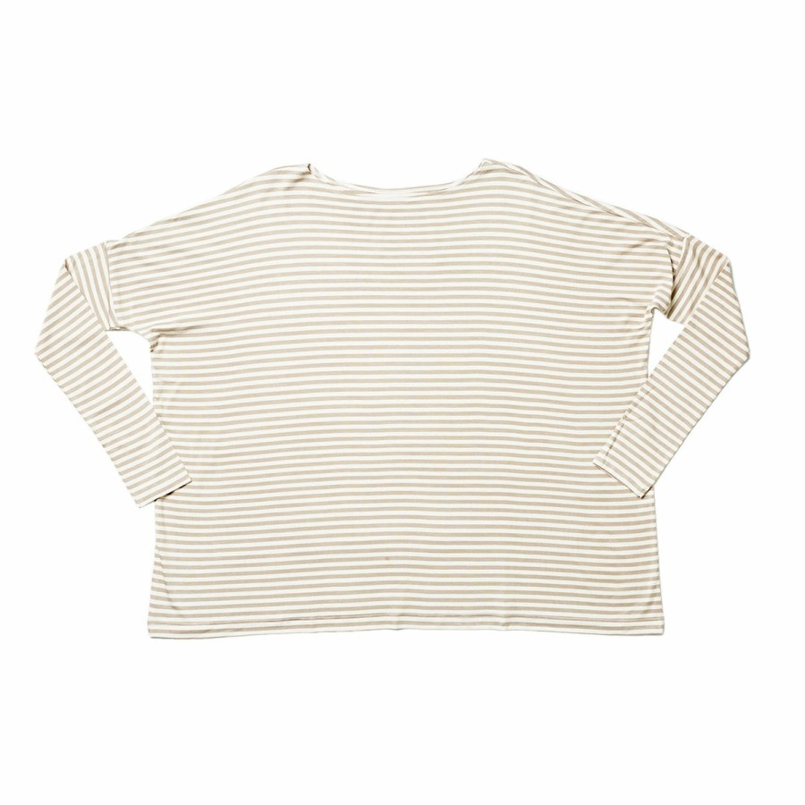 Clothing & Accessories HART + LAND Pajamas & Loungewear | Women'S Bamboo Long Sleeve Top- Simple Stripe