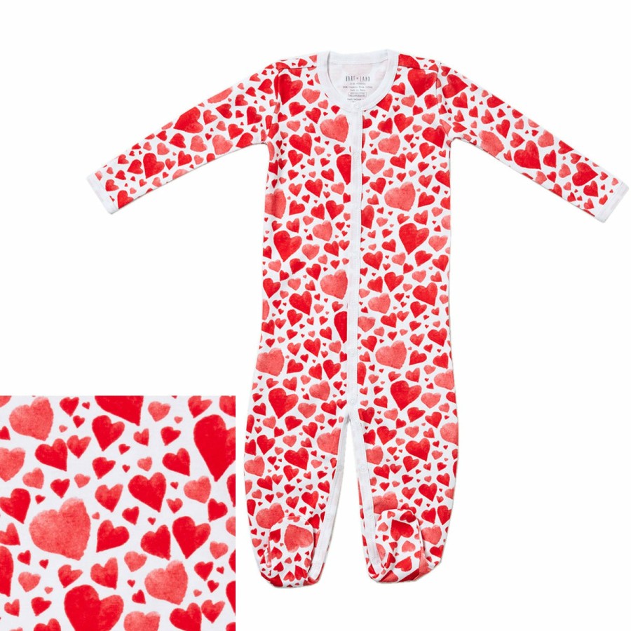 Clothing & Accessories HART + LAND | Baby/Toddler Organic Pima Cotton Footed Bodysuit Pj - All You Need Is Love