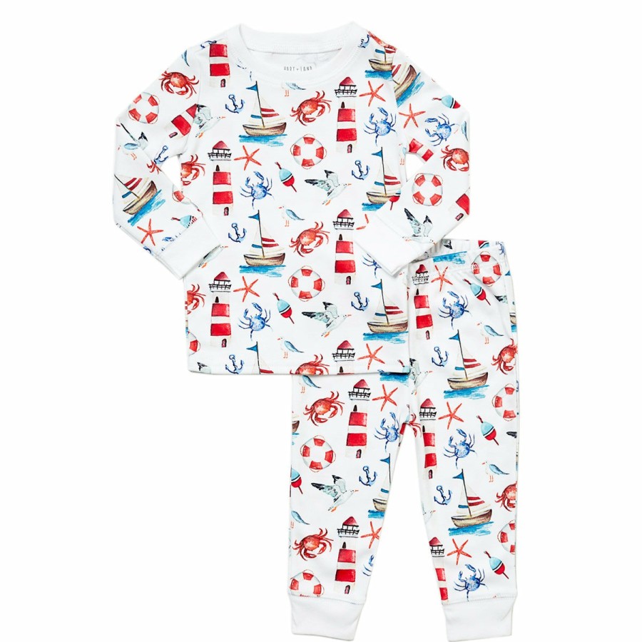 Clothing & Accessories HART + LAND | Toddler/Big Kid Organic Pima Cotton Pj Set- Out To Sea