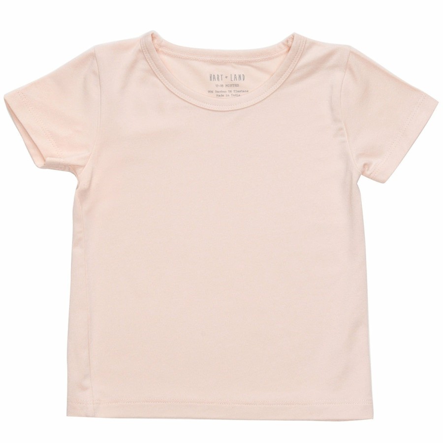 Clothing & Accessories HART + LAND Tops | Baby/Toddler/Big Kid Bamboo Solid Short Sleeve Crew Tee