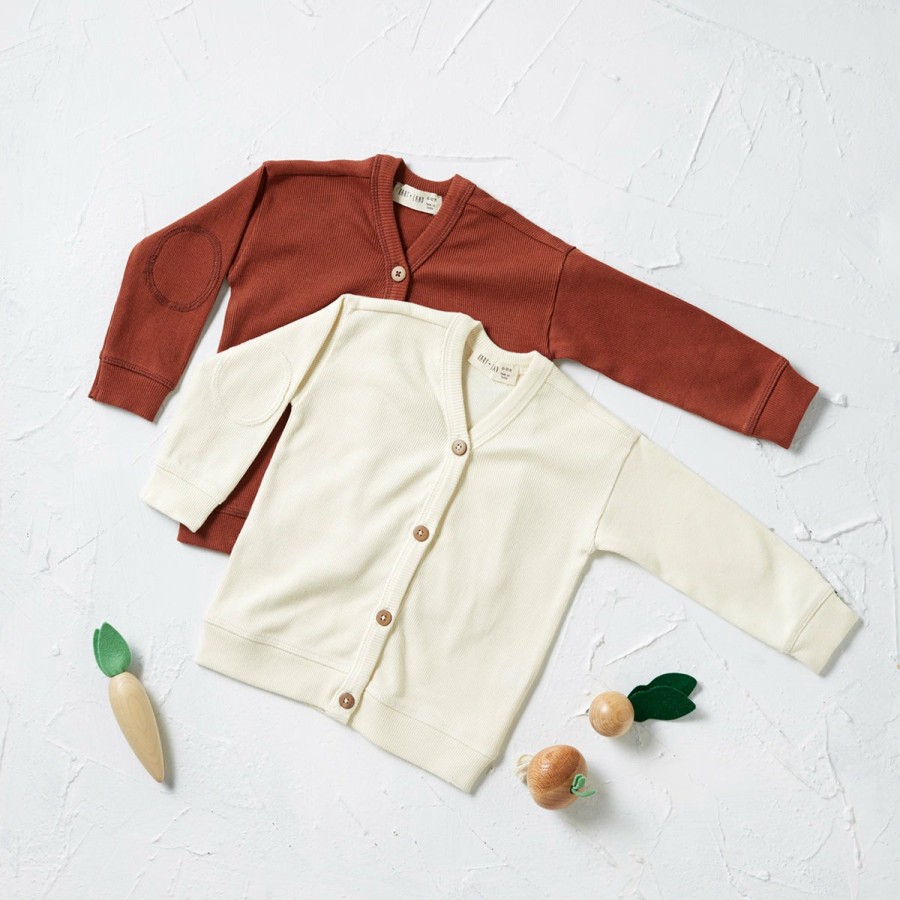 Clothing & Accessories HART + LAND Tops | Baby/Toddler/Big Kid Organic Ribbed Cardigan