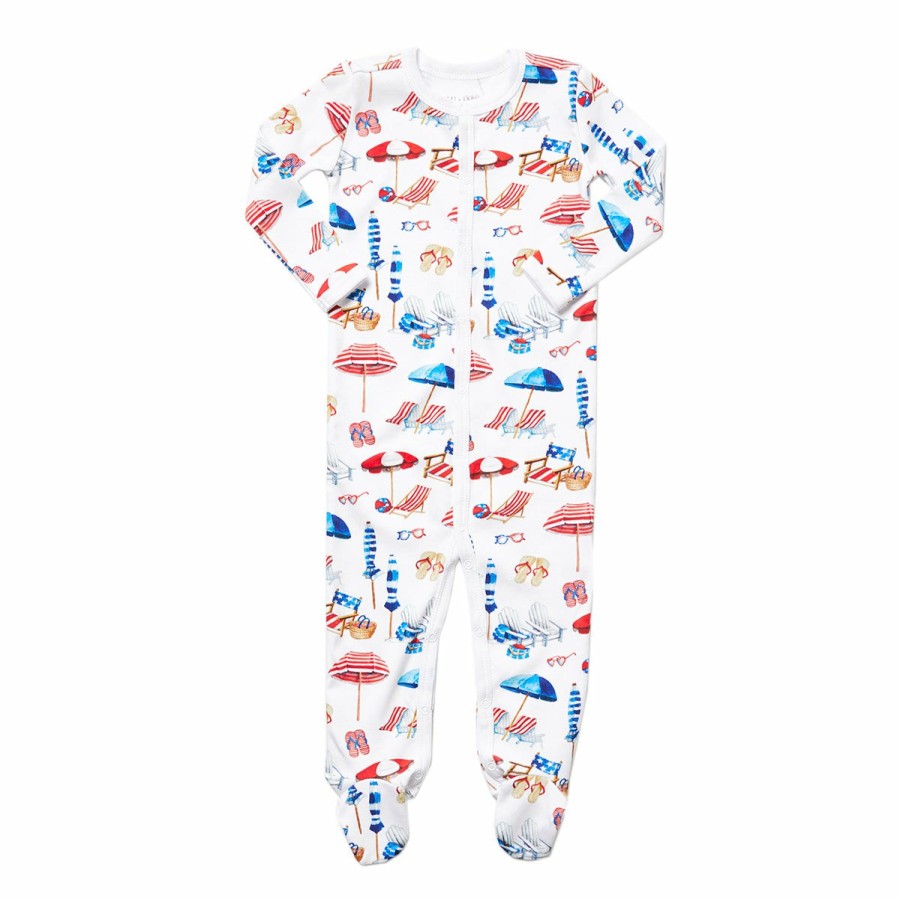 Clothing & Accessories HART + LAND | Baby/Toddler Organic Pima Cotton Footed Bodysuit Pj - At The Beach