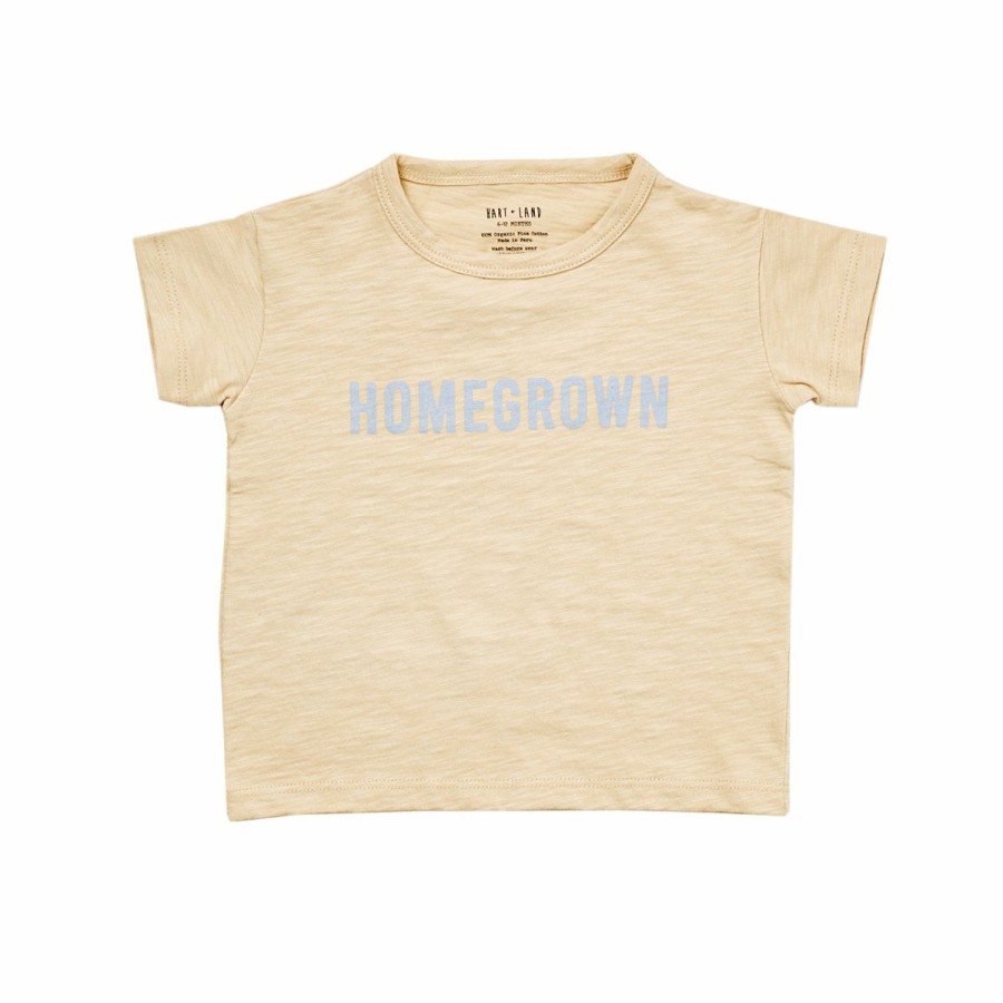 Clothing & Accessories HART + LAND Tops | Baby/Toddler/Big Kid Organic Short Sleeve Graphic Tee- Homegrown