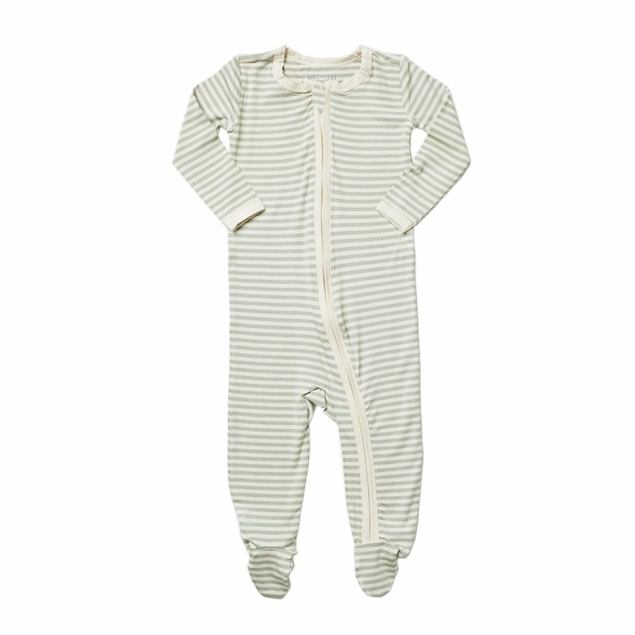 Clothing & Accessories HART + LAND Pajamas | Baby/Toddler Bamboo Zip Footed Bodysuit- Simple Stripe