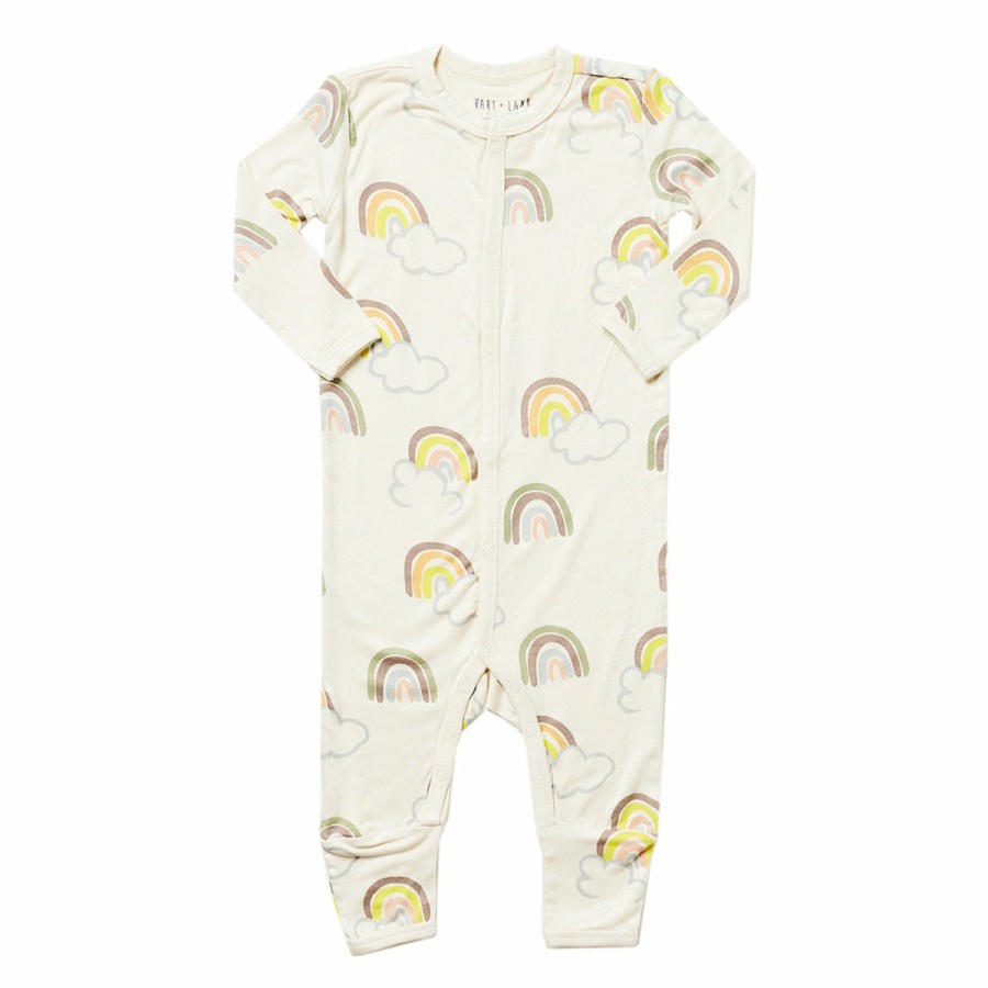 Clothing & Accessories HART + LAND Onesies & Rompers | Baby/Toddler Bamboo Footless Romper- Rainbows