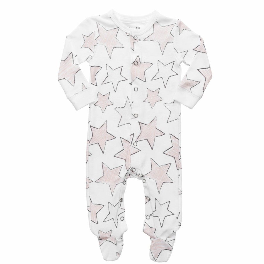 Clothing & Accessories HART + LAND Pajamas | Baby/Toddler Organic Footed Bodysuit - Large Star