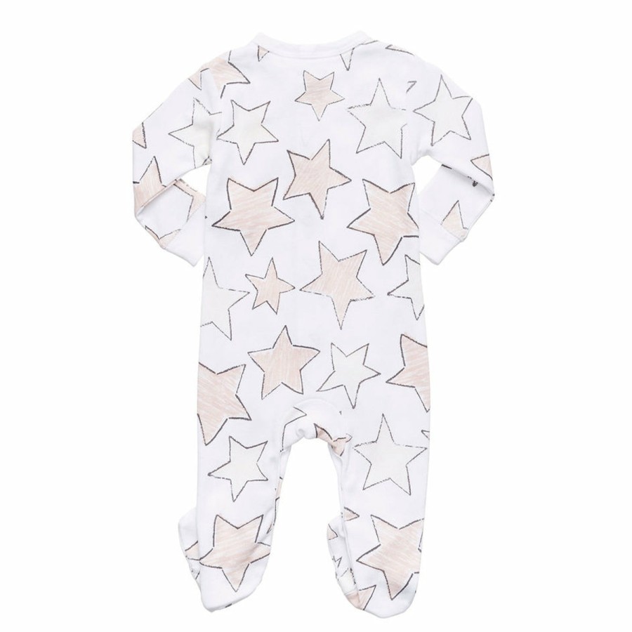 Clothing & Accessories HART + LAND Pajamas | Baby/Toddler Organic Footed Bodysuit - Large Star