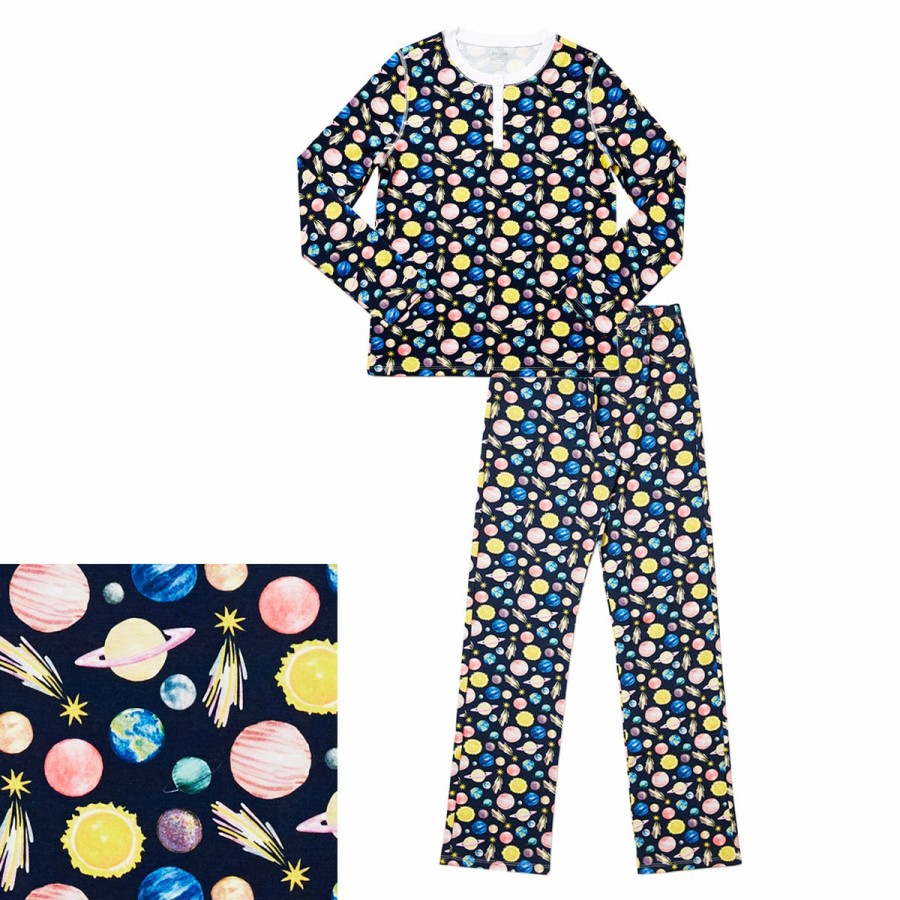 Clothing & Accessories HART + LAND | Women'S Organic Pima Cotton Pj Set- To The Moon And Back