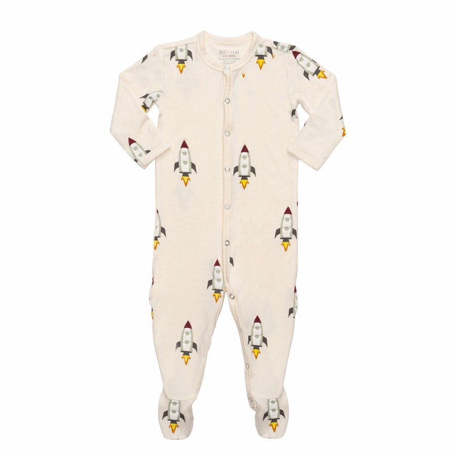 Clothing & Accessories HART + LAND Pajamas | Baby/Toddler Bamboo Footed Bodysuit- Rockets