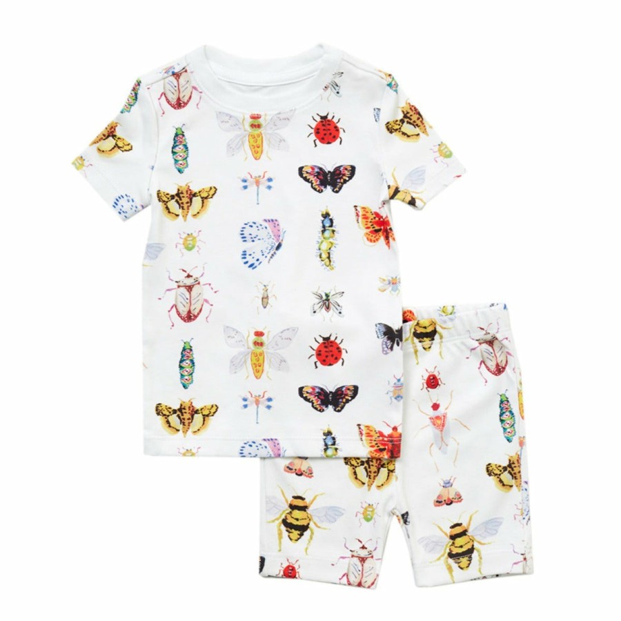 Clothing & Accessories HART + LAND | Toddler/Big Kid Organic Pima Cotton Short Sleeve Pj Set- Bugs