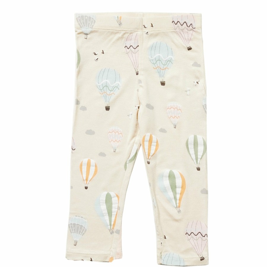 Clothing & Accessories HART + LAND Bottoms | Baby/Toddler/Big Kid Bamboo Legging- Hot Air Balloons