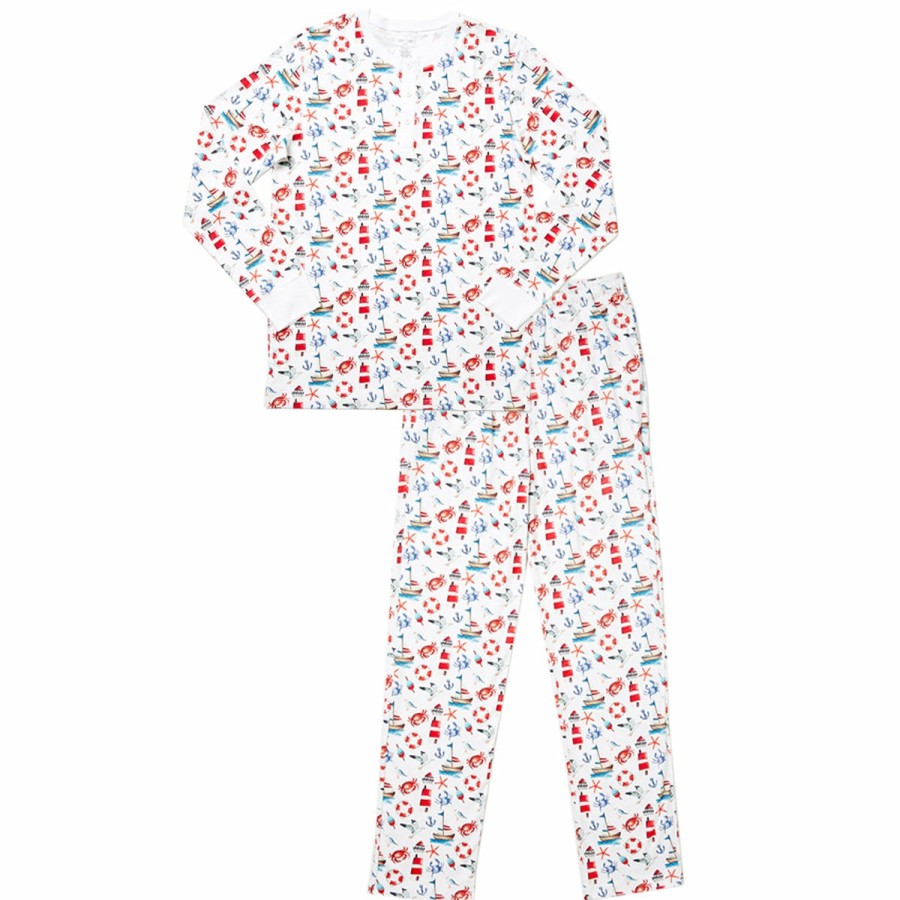 Clothing & Accessories HART + LAND | Men'S Organic Pima Cotton Pj Set- Out To Sea