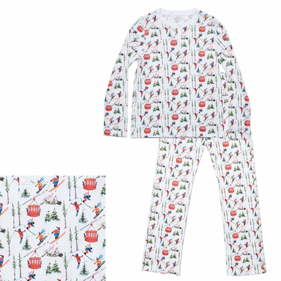 Clothing & Accessories HART + LAND | Women'S Organic Pima Cotton Pj Set - Skiers