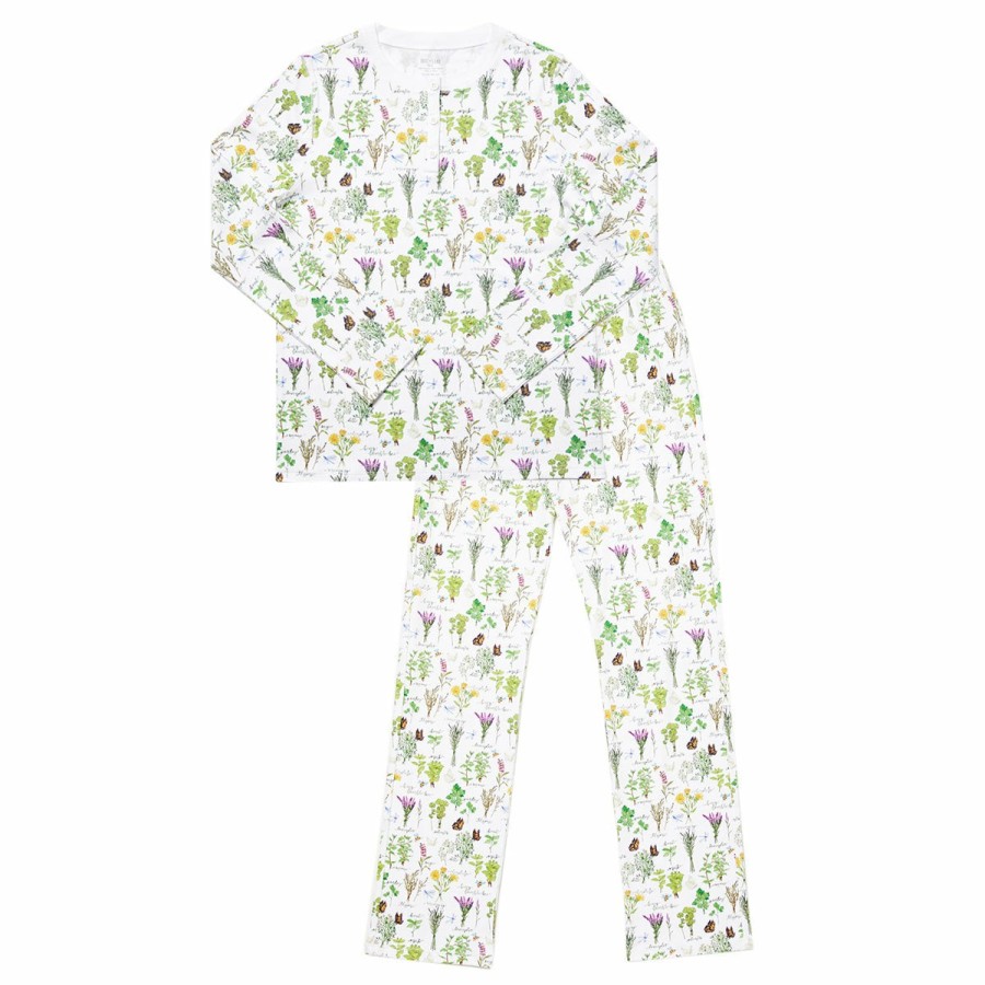 Clothing & Accessories HART + LAND | Women'S Organic Pima Cotton Pj Set - Herb Garden