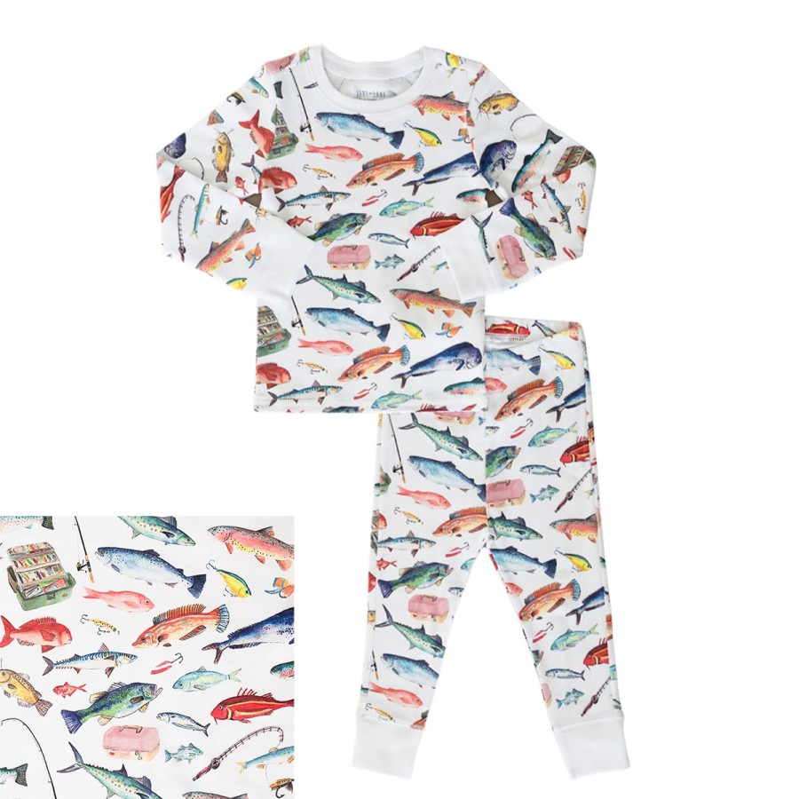 Clothing & Accessories HART + LAND | Toddler/Big Kid Organic Pima Cotton Pj Set - Gone Fishing