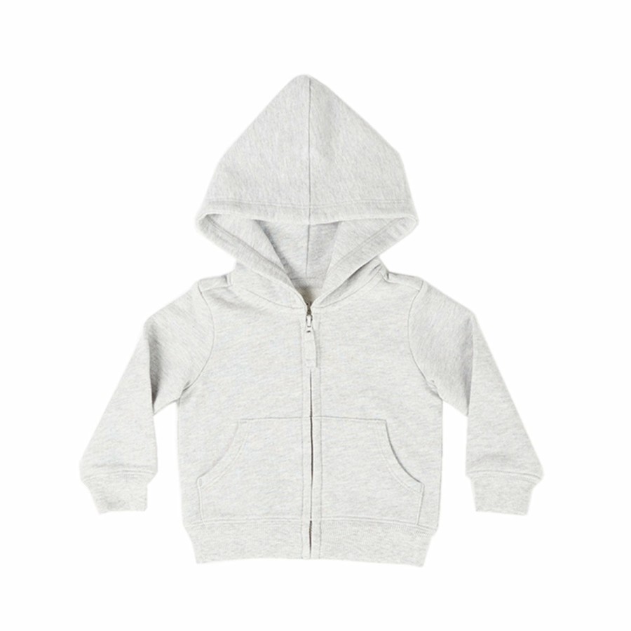 Clothing & Accessories HART + LAND Jackets & Sweatshirts | Baby/Toddler Organic Solid Zip Hoodie