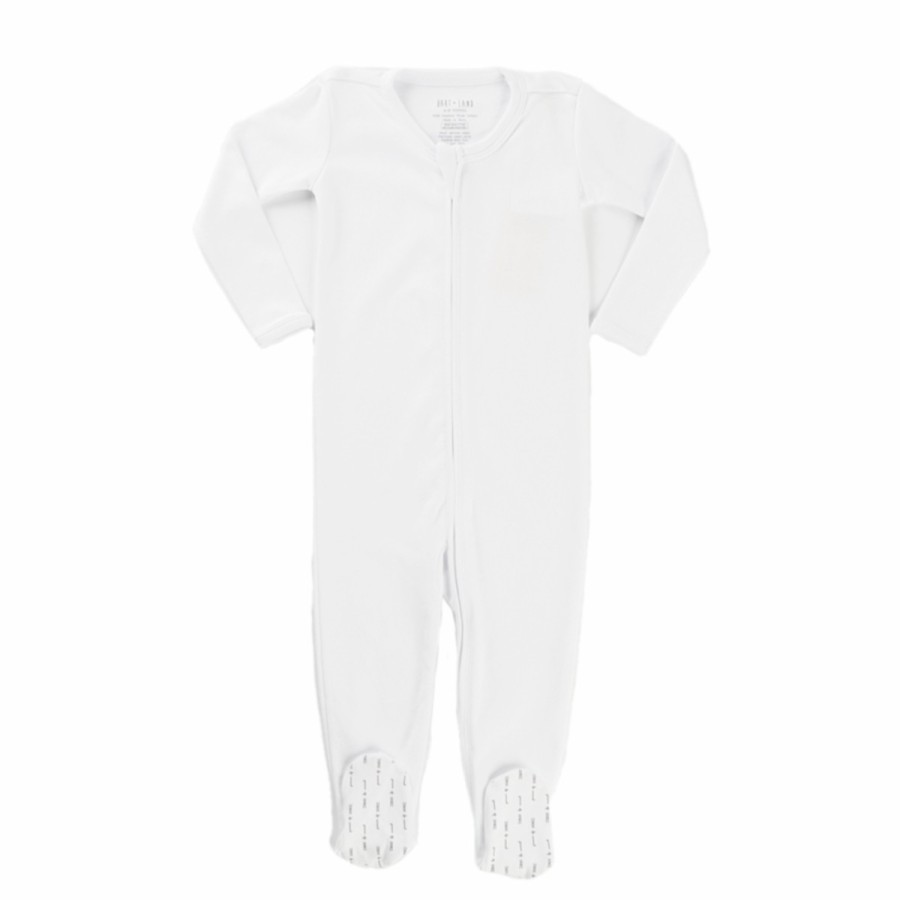 Clothing & Accessories HART + LAND Pajamas | Baby/Toddler Organic Solid Zip Footed Bodysuit