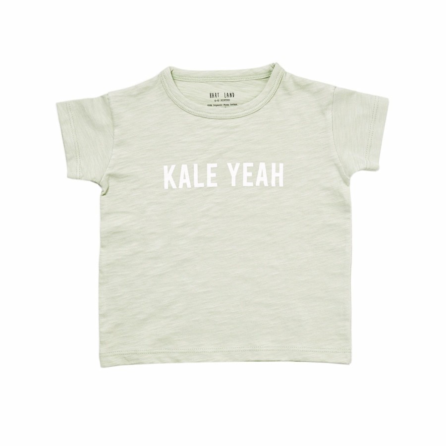 Clothing & Accessories HART + LAND Tops | Baby/Toddler/Big Kid Organic Short Sleeve Graphic Tee- Kale Yeah