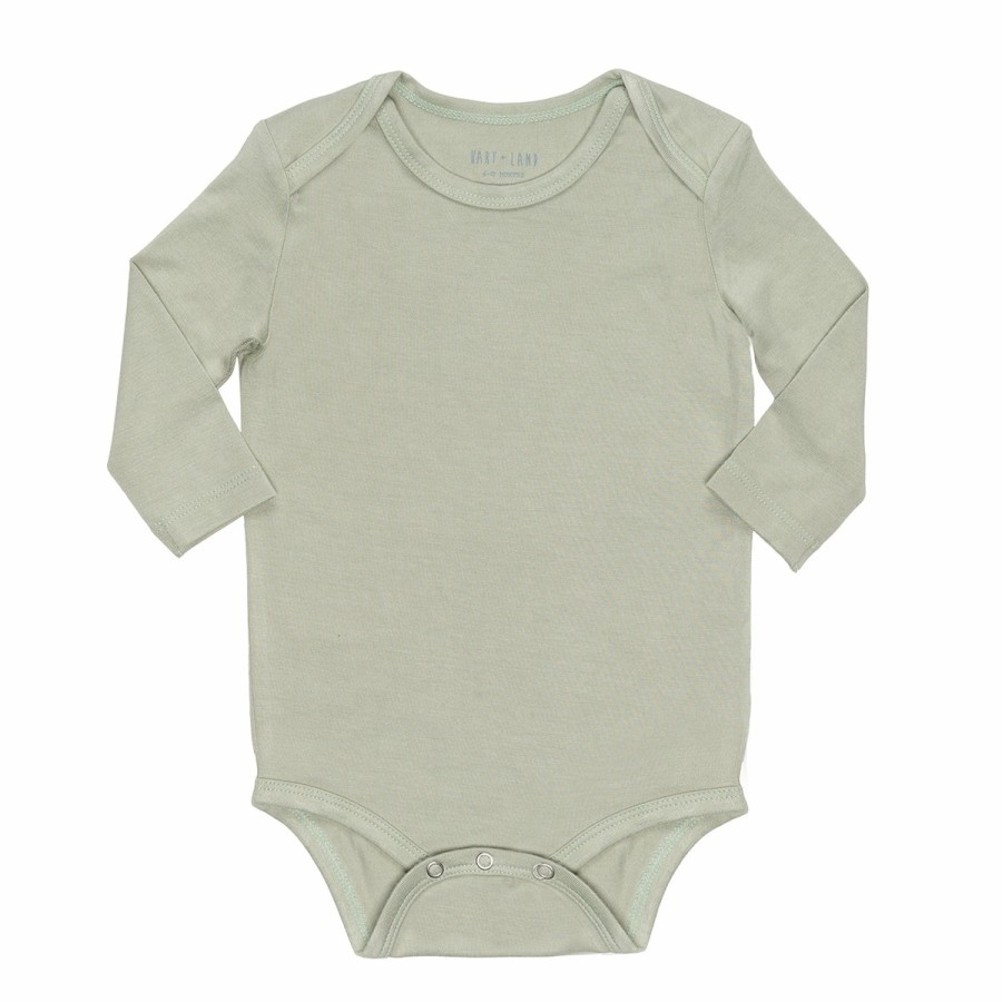 Clothing & Accessories HART + LAND Onesies & Rompers | Baby/Toddler Bamboo Solid Long Sleeve Lap Shoulder Bodysuit