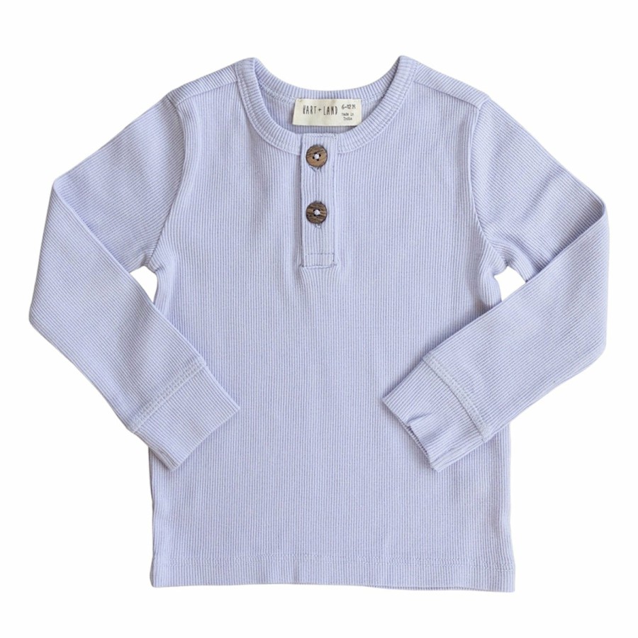 Clothing & Accessories HART + LAND Tops | Baby/Toddler/Big Kid Organic Ribbed Henley