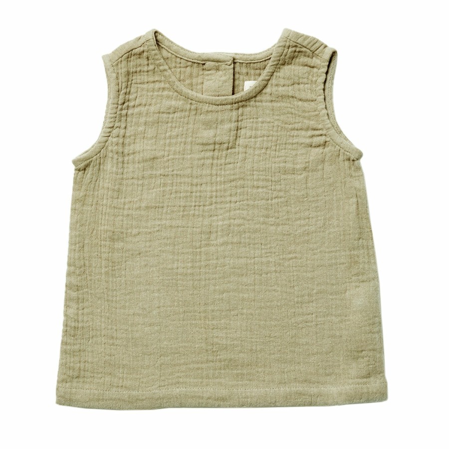 Clothing & Accessories HART + LAND Tops | Baby/Toddler/Big Kid Organic Solid Muslin Tank Top