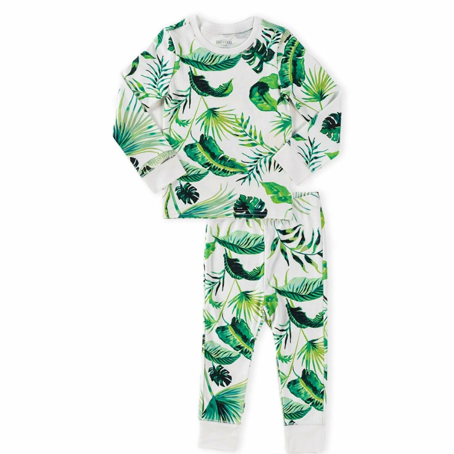 Clothing & Accessories HART + LAND | Toddler/Big Kid Organic Pima Cotton Pj Set - Palm Dreams