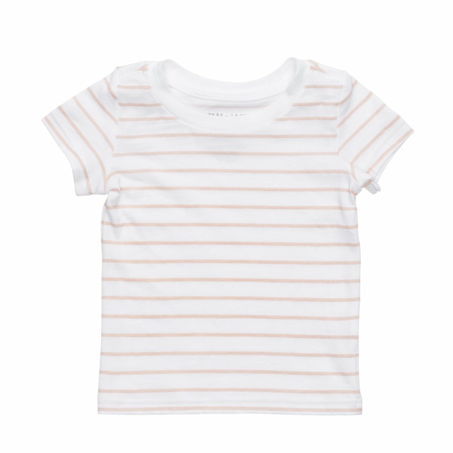 Clothing & Accessories HART + LAND Tops | Baby/Toddler/Big Kid Organic Short Sleeve Crew Tee - Stripe