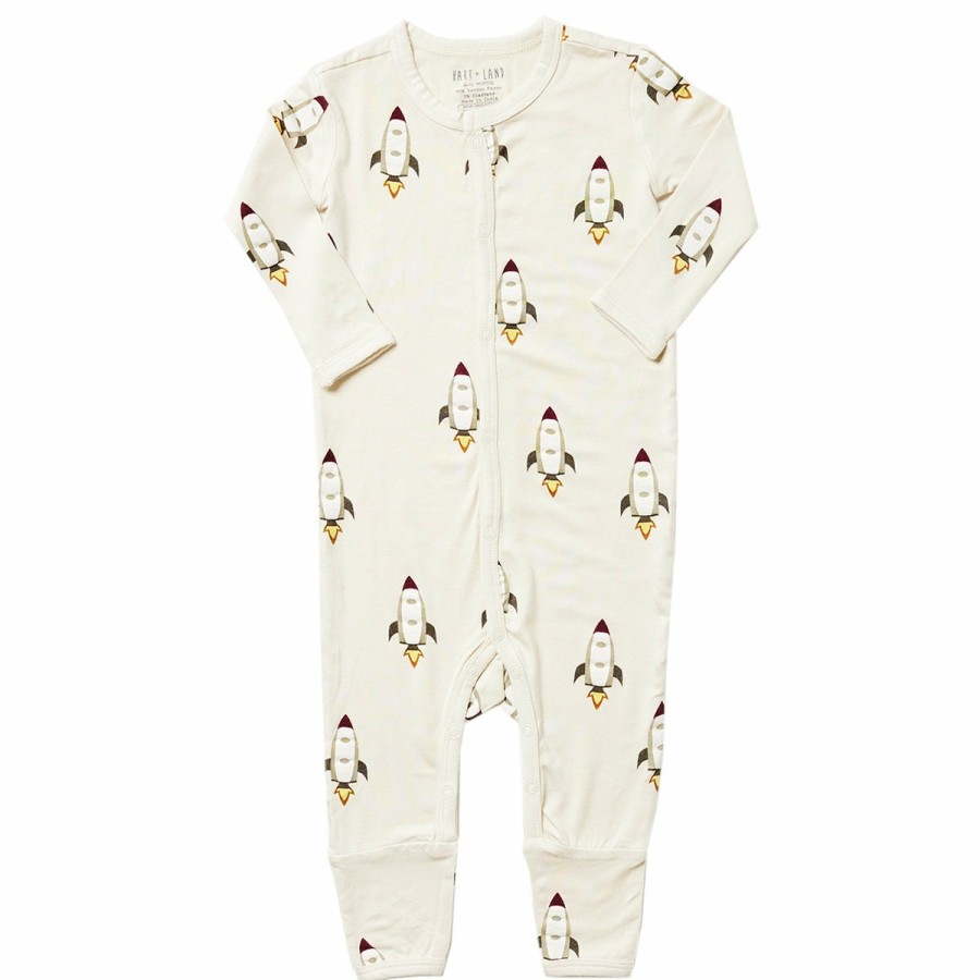 Clothing & Accessories HART + LAND Onesies & Rompers | Baby/Toddler Bamboo Footless Romper- Rockets