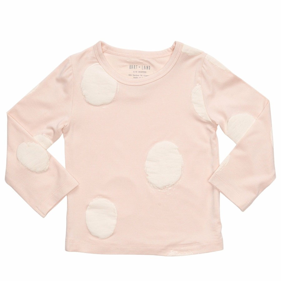 Clothing & Accessories HART + LAND Tops | Baby/Toddler/Big Kid Bamboo Long Sleeve Crew Tee- Organic Dots