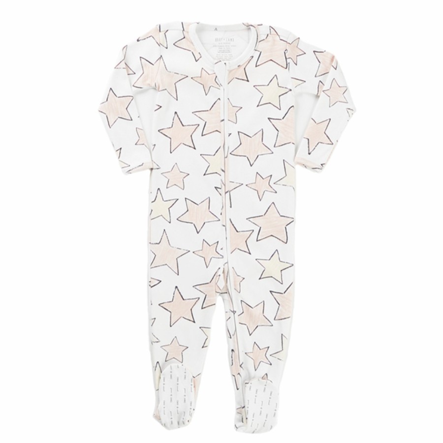 Clothing & Accessories HART + LAND Pajamas | Baby/Toddler Organic Zip Footed Bodysuit- Large Star