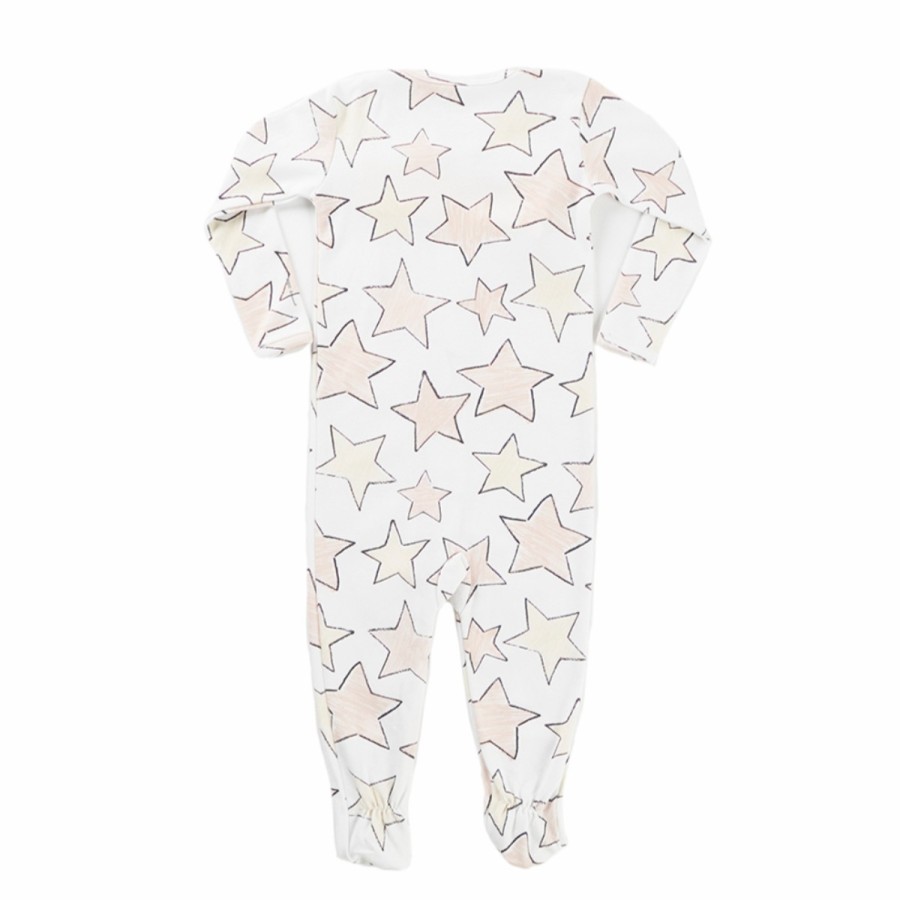 Clothing & Accessories HART + LAND Pajamas | Baby/Toddler Organic Zip Footed Bodysuit- Large Star