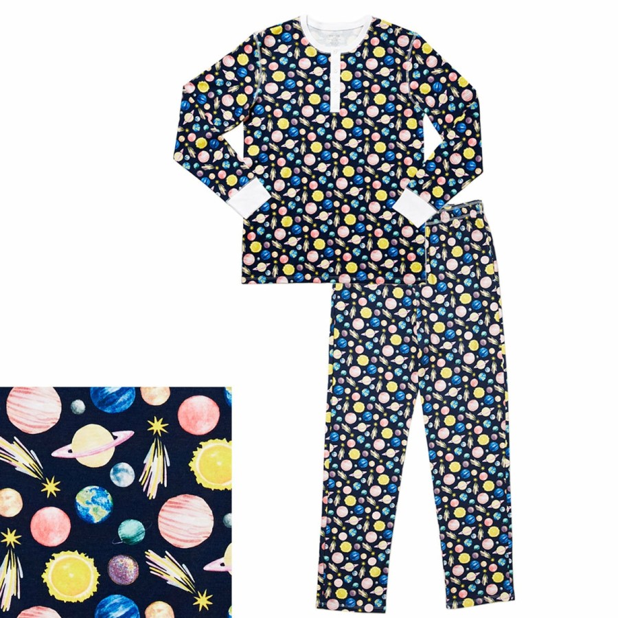 Clothing & Accessories HART + LAND | Men'S Organic Pima Cotton Pj Set- To The Moon And Back