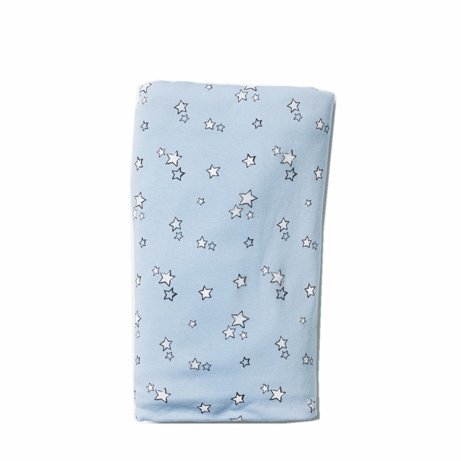 Home HART + LAND | Organic Fitted Crib Sheet- Galaxy Stars