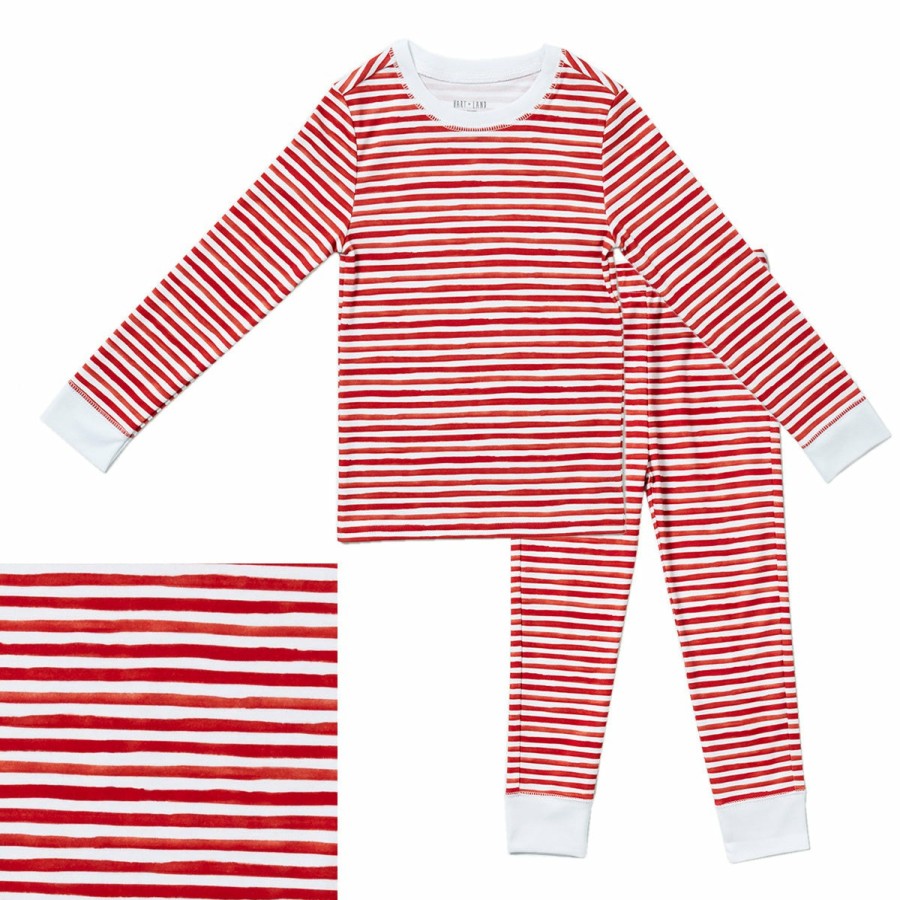 Clothing & Accessories HART + LAND | Toddler/Big Kid Organic Pima Cotton Pj Set - Painted Stripes