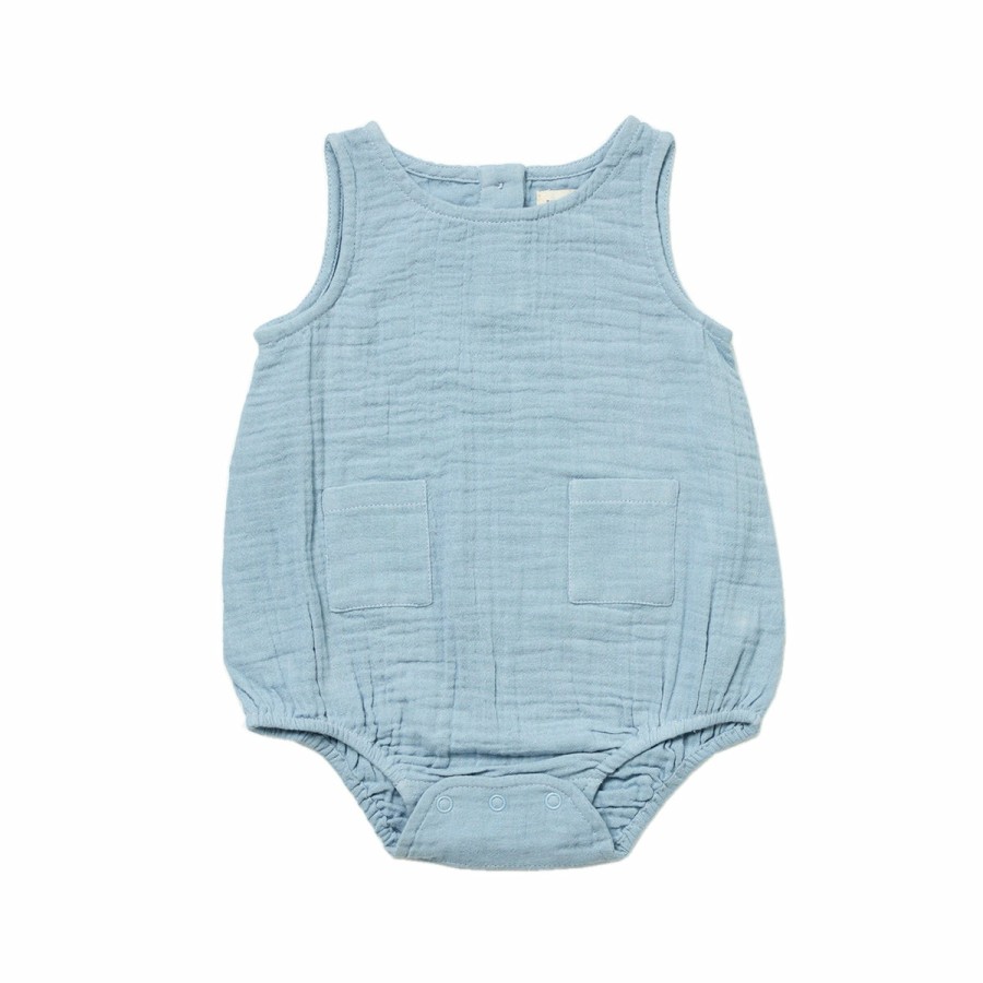 Clothing & Accessories HART + LAND Dresses & Bubbles | Baby/Toddler Organic Solid Muslin Tank Bubble