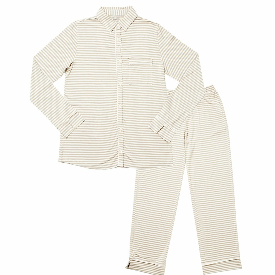 Clothing & Accessories HART + LAND Pajamas & Loungewear | Women'S Bamboo Pj Set- Simple Stripe