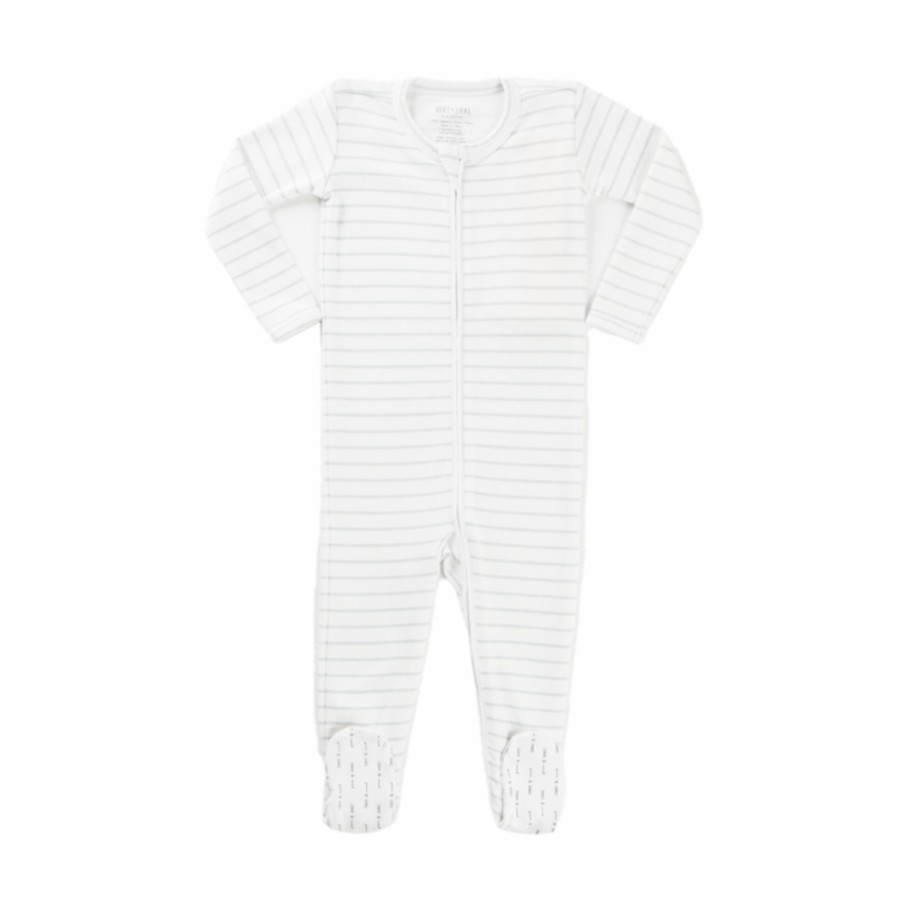 Clothing & Accessories HART + LAND Pajamas | Baby/Toddler Organic Zip Footed Bodysuit- Stripe