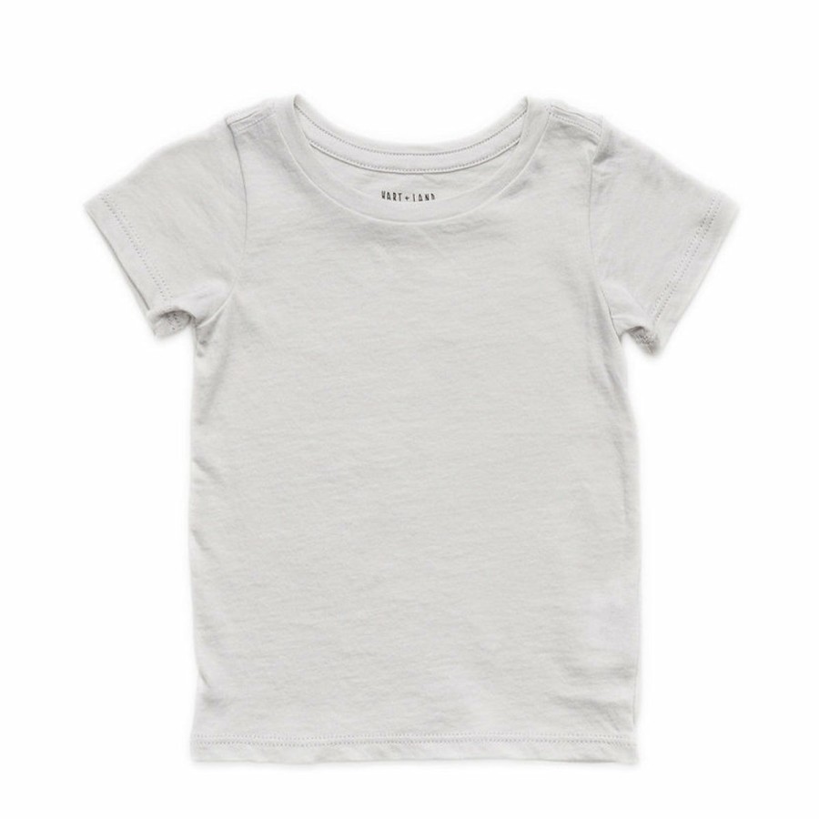 Clothing & Accessories HART + LAND Tops | Baby/Toddler/Big Kid Organic Solid Crew Short Sleeve Tee