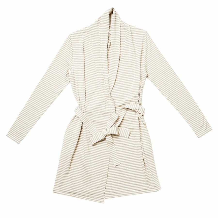 Clothing & Accessories HART + LAND Pajamas & Loungewear | Women'S Bamboo Robe- Simple Stripe