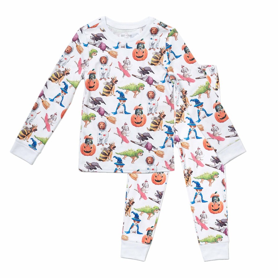 Clothing & Accessories HART + LAND | Toddler/Big Kid Organic Pima Cotton Pj Set - Halloween Pups