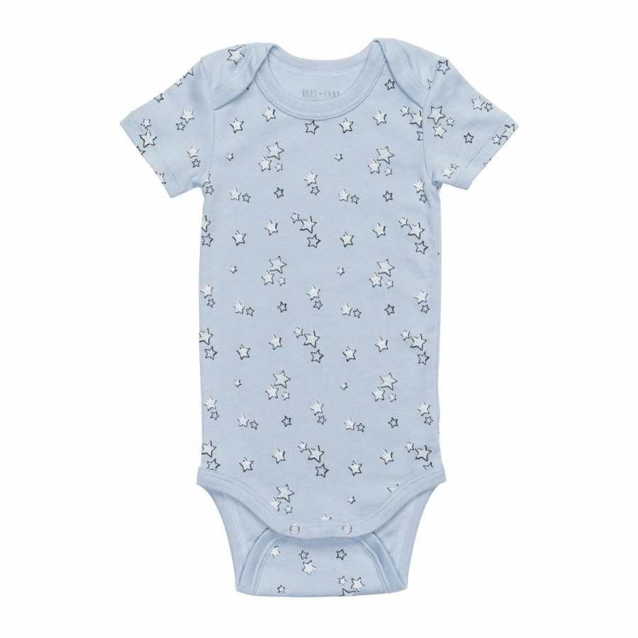 Clothing & Accessories HART + LAND Onesies & Rompers | Baby/Toddler Organic Short Sleeve Lap Shoulder Bodysuit - Galaxy Stars