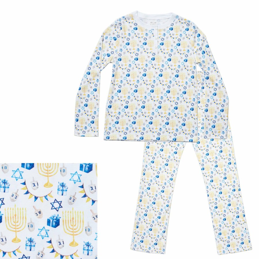 Clothing & Accessories HART + LAND | Women'S Organic Pima Cotton Pj Set - Hanukkah