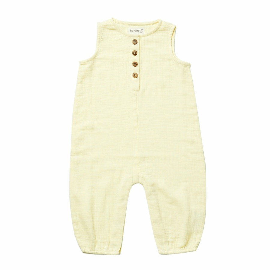 Clothing & Accessories HART + LAND Onesies & Rompers | Baby/Toddler Organic Solid Muslin Tank Romper