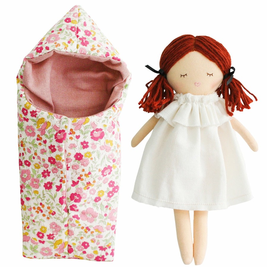 Play Alimrose | Asleep Awake Mini Matilda & Sleeping Bag Set - Rose Garden