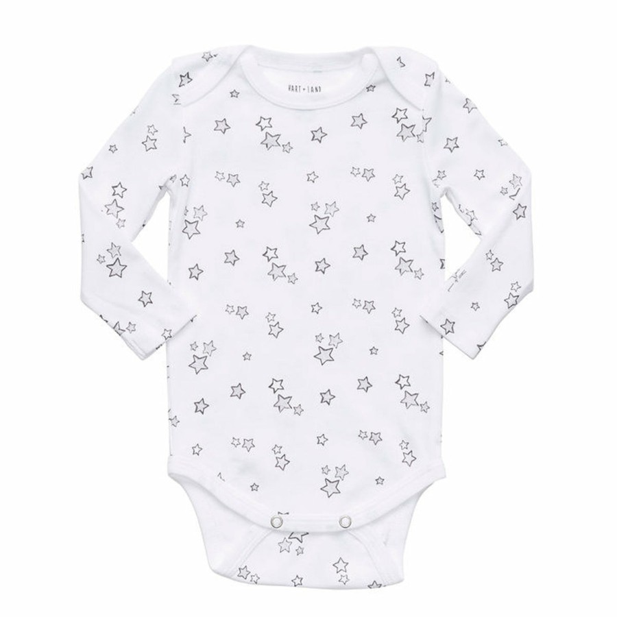 Clothing & Accessories HART + LAND Onesies & Rompers | Baby/Toddler Organic Long Sleeve Lap Shoulder Bodysuit - Galaxy Stars