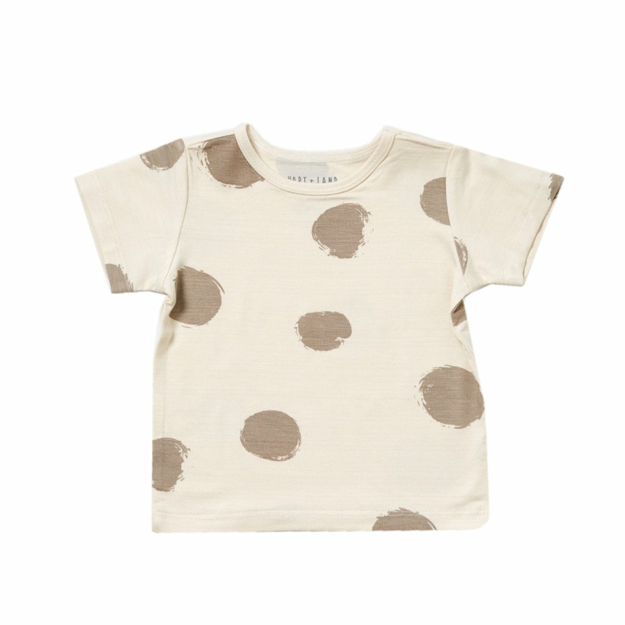 Clothing & Accessories HART + LAND Tops | Baby/Toddler/Big Kid Bamboo Short Sleeve Crew Tee- Organic Dots