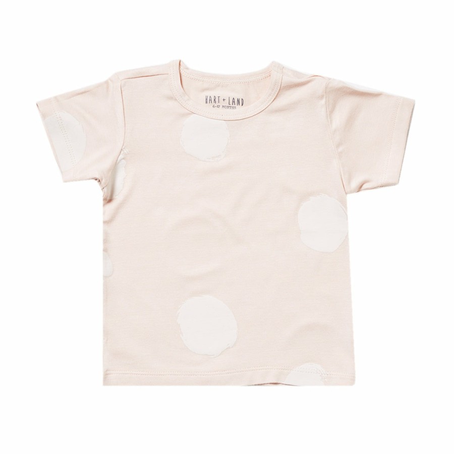 Clothing & Accessories HART + LAND Tops | Baby/Toddler/Big Kid Bamboo Short Sleeve Crew Tee- Organic Dots