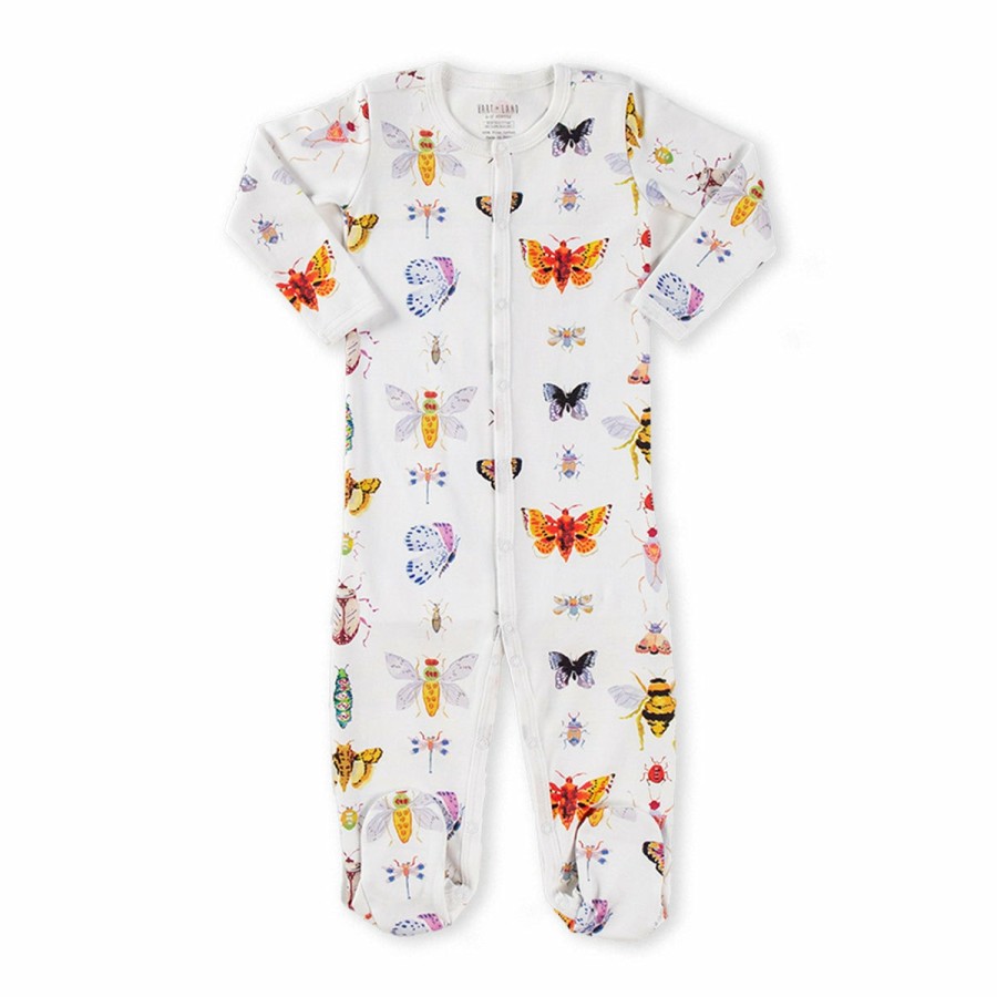 Clothing & Accessories HART + LAND | Baby/Toddler Organic Pima Cotton Footed Bodysuit Pj - Bugs