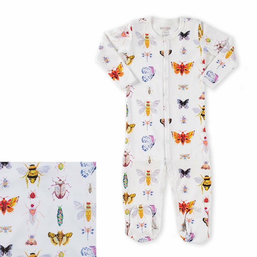 Clothing & Accessories HART + LAND | Baby/Toddler Organic Pima Cotton Footed Bodysuit Pj - Bugs